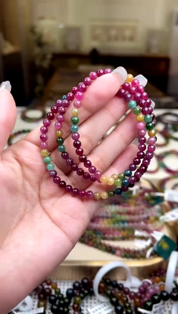 【闪购商品】碧玺/未镶嵌4mm+碧玺多圈多样性发货