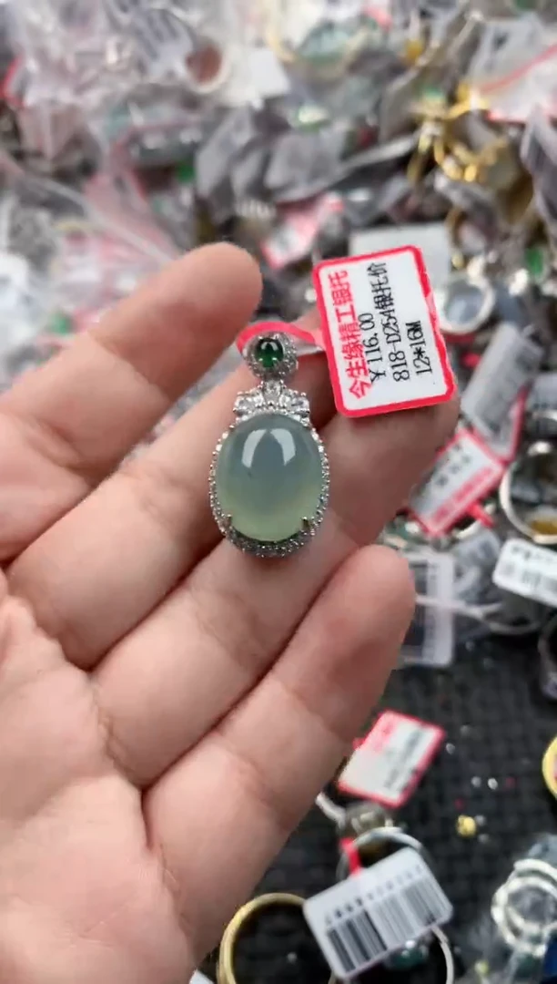 银S925镶嵌戒指翡翠111    6