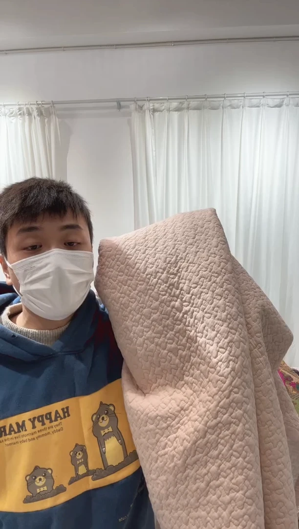 棉200*200粉色纯棉床盖126号微瑕