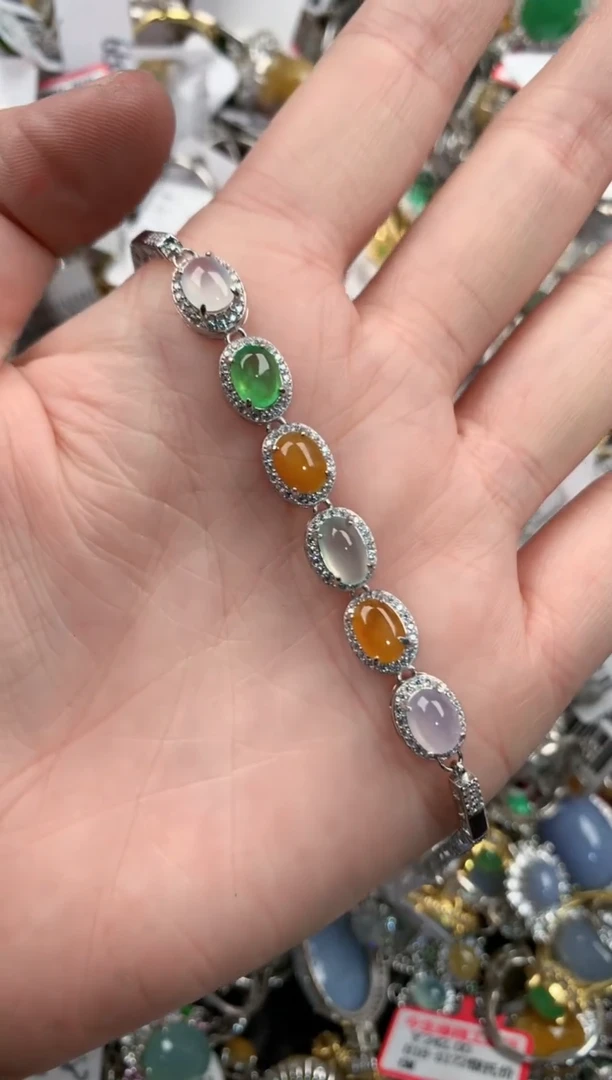 银S925镶嵌戒指翡翠101010---5