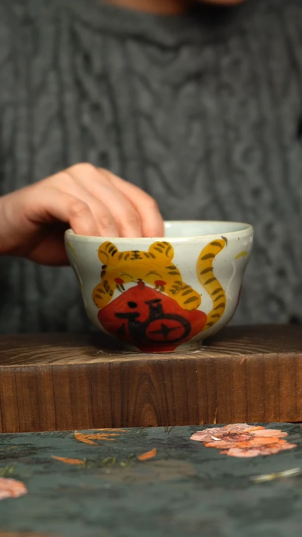 杯釉下彩手工手绘同款陶器