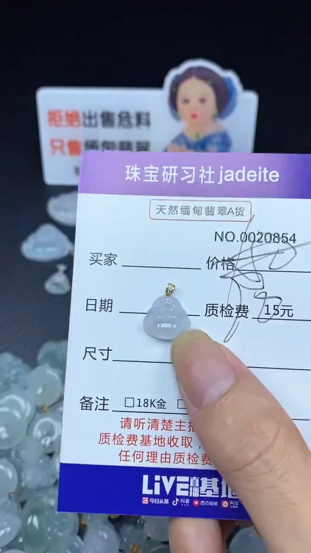 翡翠18K金镶嵌颈饰11111