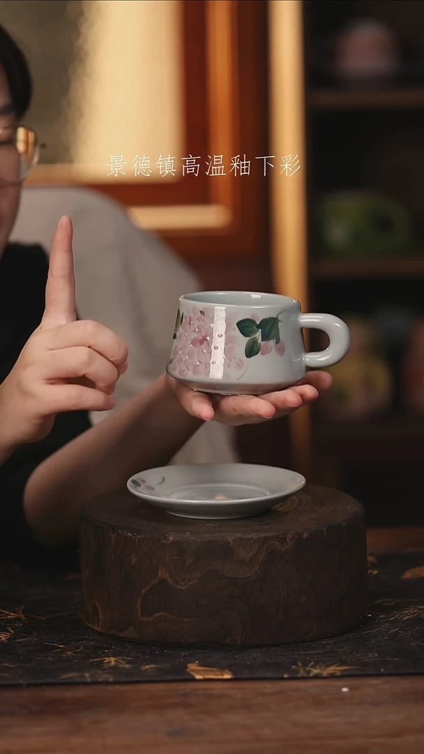 陶瓷景德镇高温釉下手绘陶瓷@L1540@