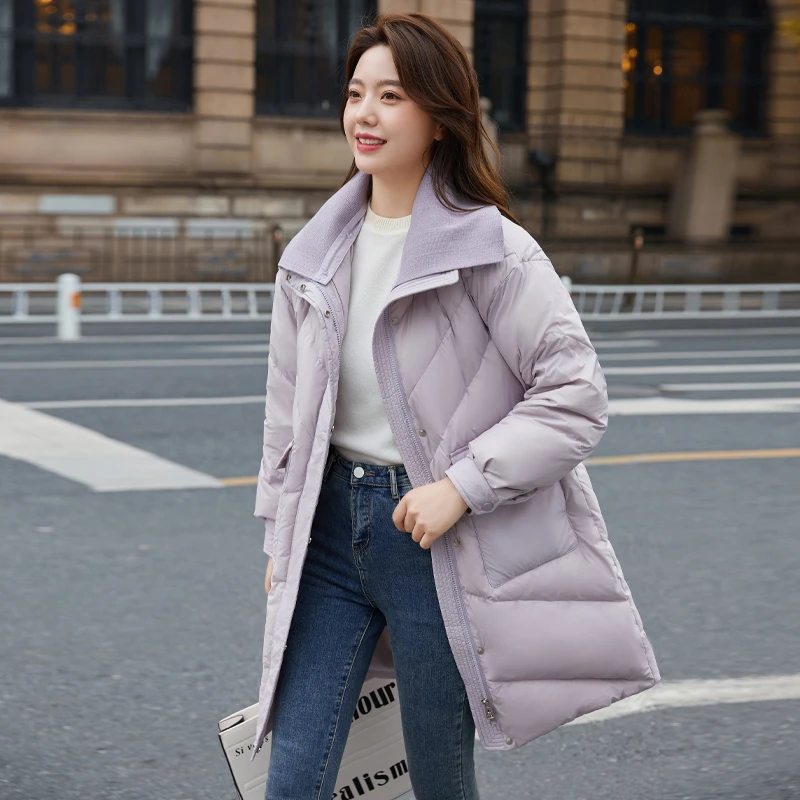 【阿芝专属】鸭鸭羽绒服冬季中长款羽绒服女宽松保暖外套525D