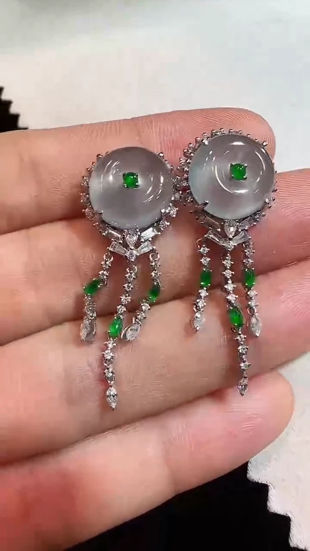 【闪购商品】翡翠耳饰18K金镶嵌耳坠