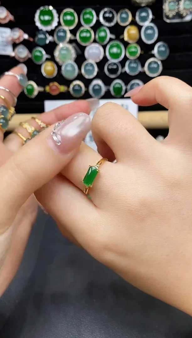 银S925镶嵌戒指翡翠6