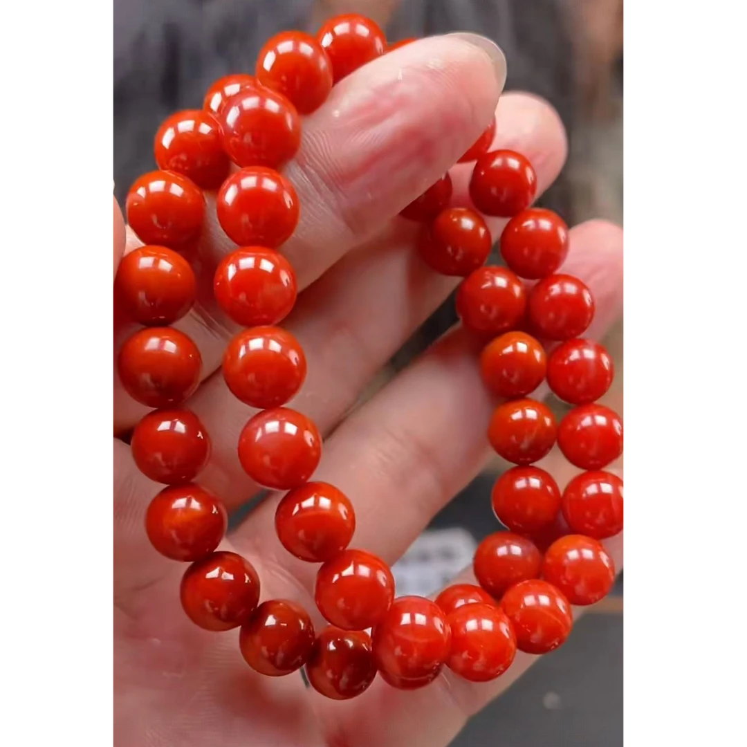 【玉经纶】201513/HQ51-南红手串-多样性发其一