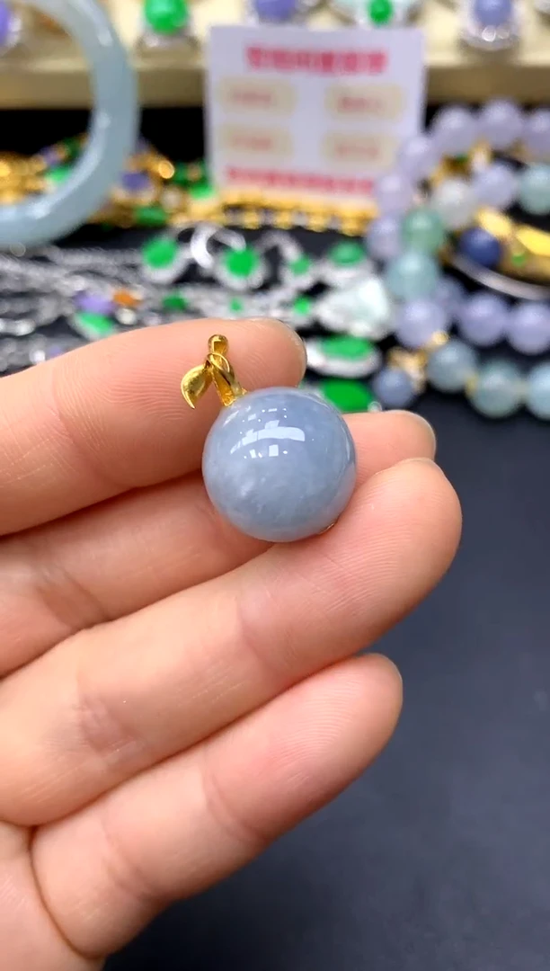 颈饰18K金镶嵌翡翠61-中国好珍宝