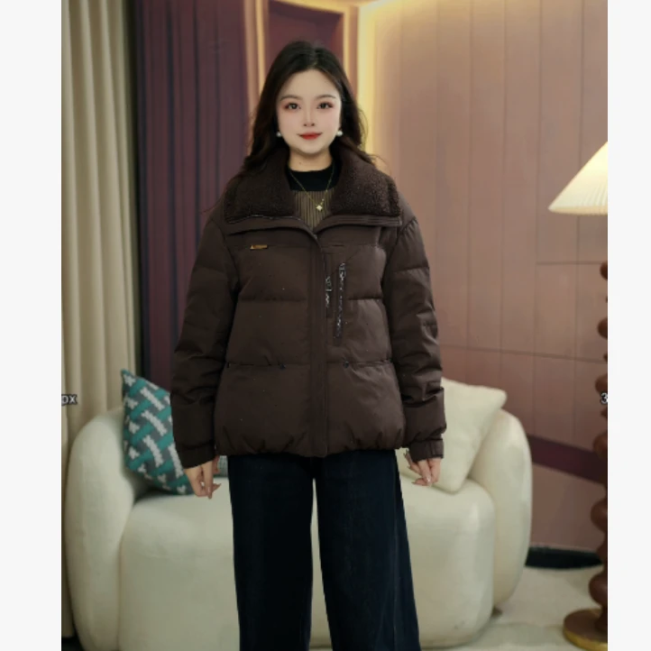 【慧可定制】D8156洋气时尚羽绒服外套女2025冬季新款白鸭绒羽绒服