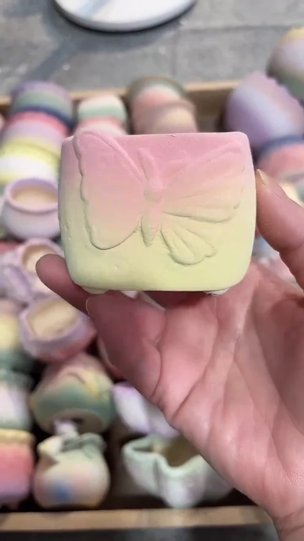 麦饭石粗陶多肉花盆口径5.5*4.5