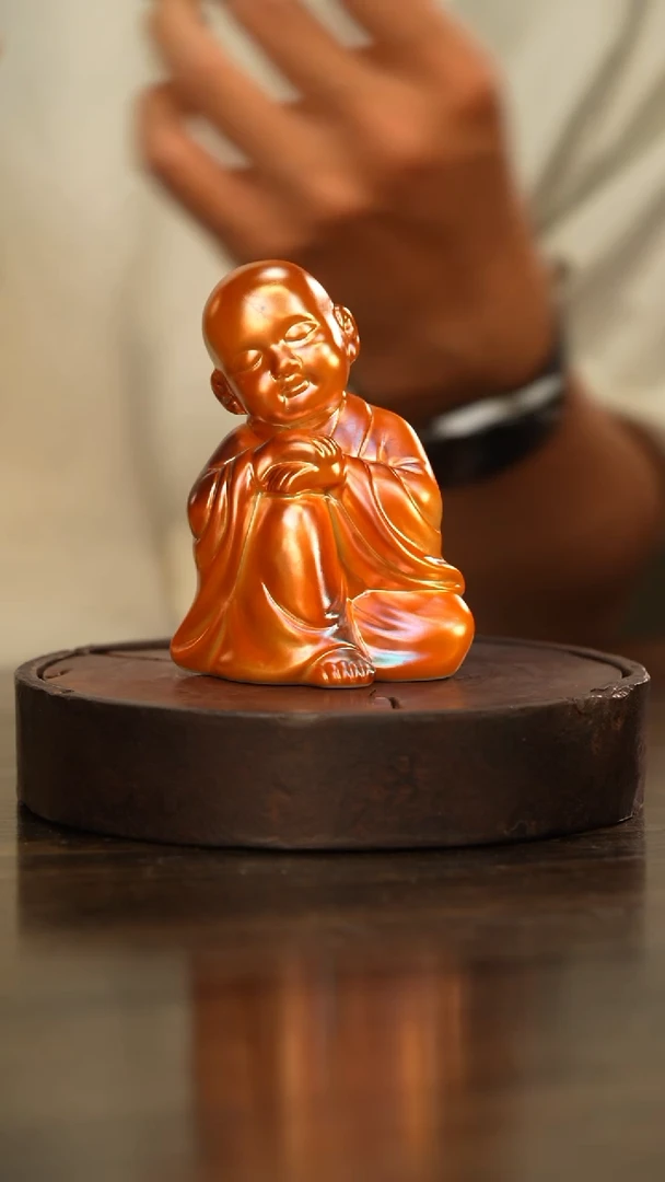 36柴房陶瓷柴烧和尚摆件