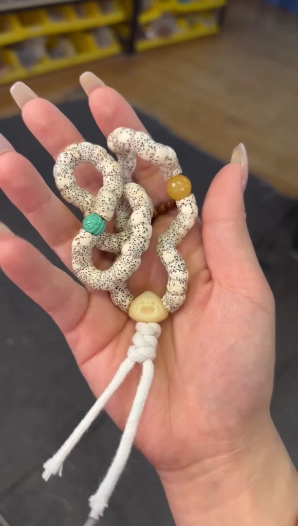 【闪购商品】石英质玉（黄龙玉）手链未镶嵌 8mm星月大肠黄龙玉双圈