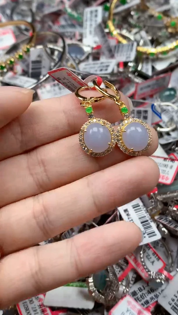 银S925镶嵌戒指翡翠天然A货缅甸翡翠