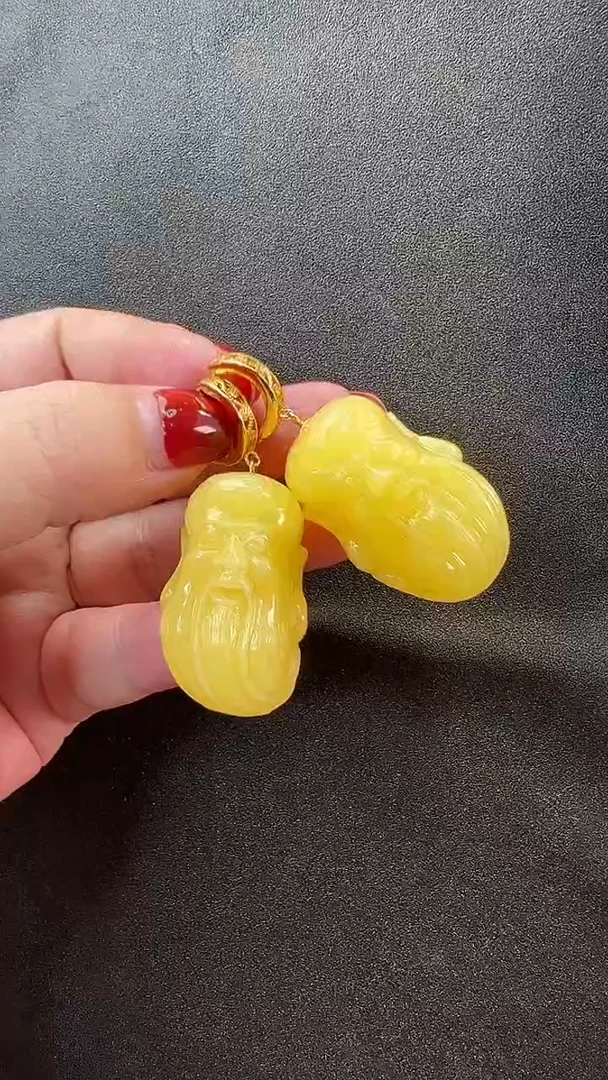 未镶嵌琥珀耳饰耳环