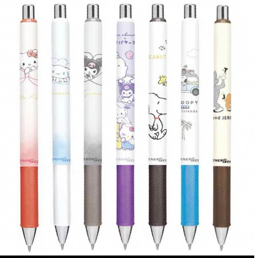 新款派通三丽鸥kitty猫猫和老鼠史努比限定按动黑色中性笔0.5mm