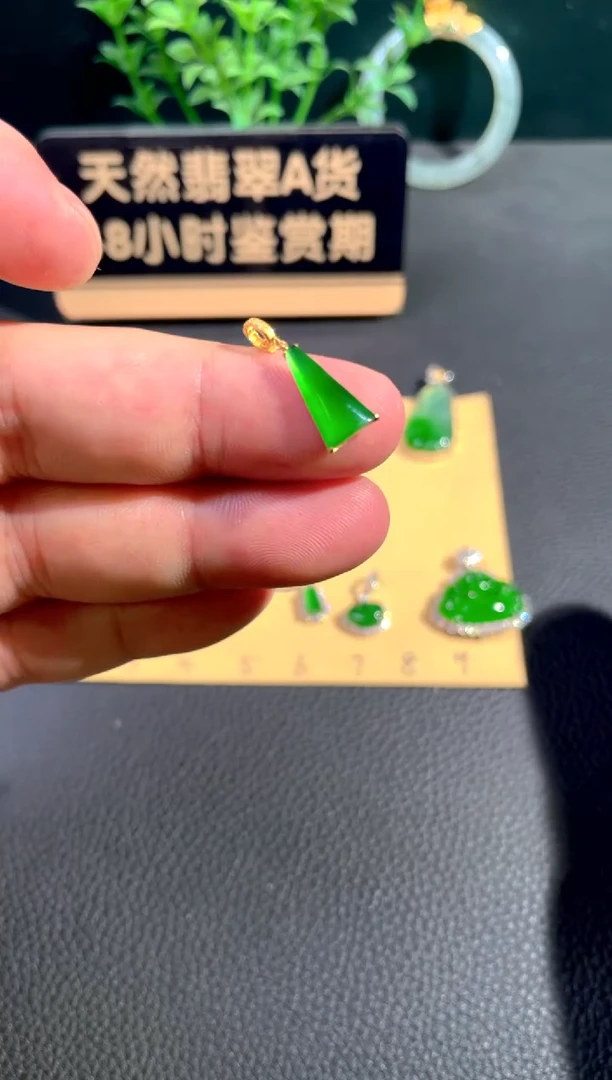 颈饰18K金镶嵌翡翠翡翠