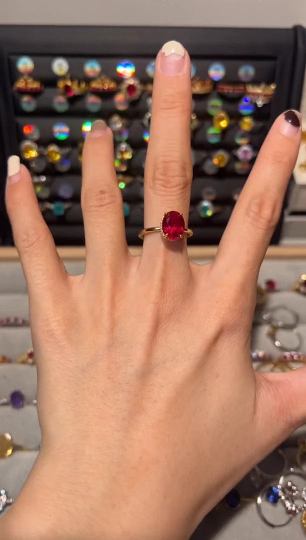 【闪购商品】红宝石戒指银S925镶嵌48153