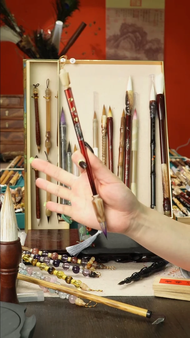 孤品高货毛笔链接 清水试笔 蘸墨不退