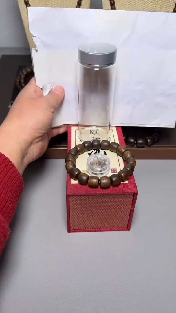 【闪购商品】沉香手串芽庄白棋1.3桶珠单圈