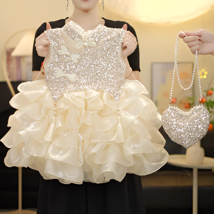 【CN盈之唐梦】2025女童轻奢礼服裙春夏秋季新款立体走秀洋气蓬蓬裙