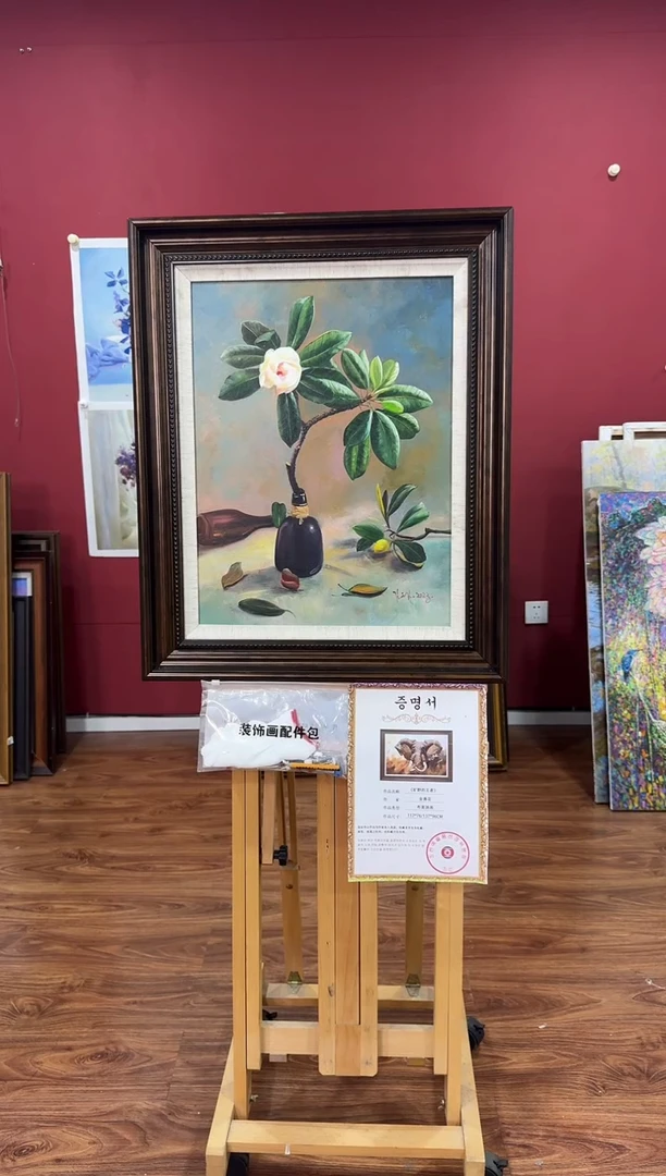 油画【原创·保真·带证书】朝鲜画家纯手绘油画--顺丰包邮--