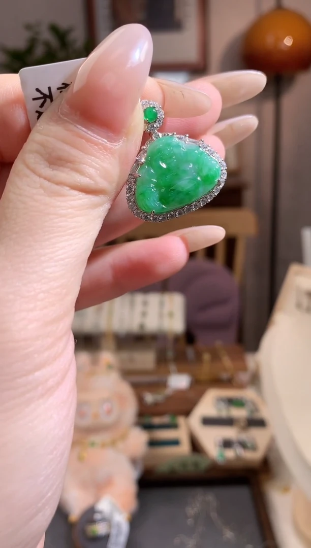 翡翠银S925镶嵌吊坠(不含链)【挽石珠宝】佛公