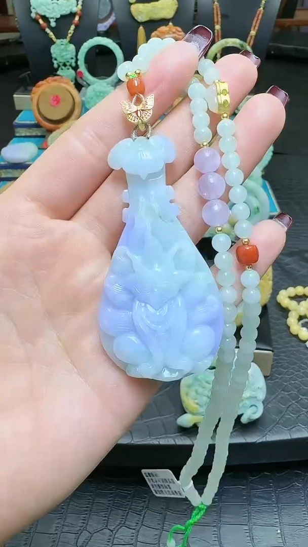 【闪购商品】翡翠颈饰未镶嵌翡翠琵琶毛衣链