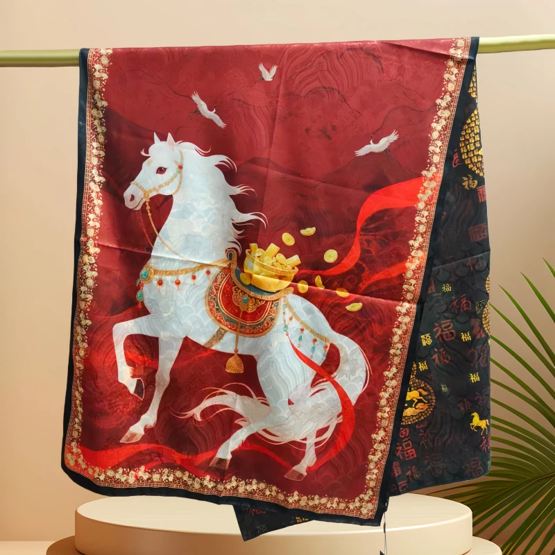 重磅高货！X31【马上发财】180*70时尚高端丝巾围巾