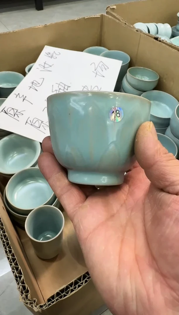 【闪购商品】杯仿古天青莲瓣杯大瑕18