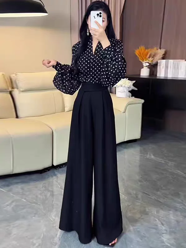 （清货福利）女神时尚魔术贴大阔腿裙裤，西装垂感滑料百搭舒适好穿