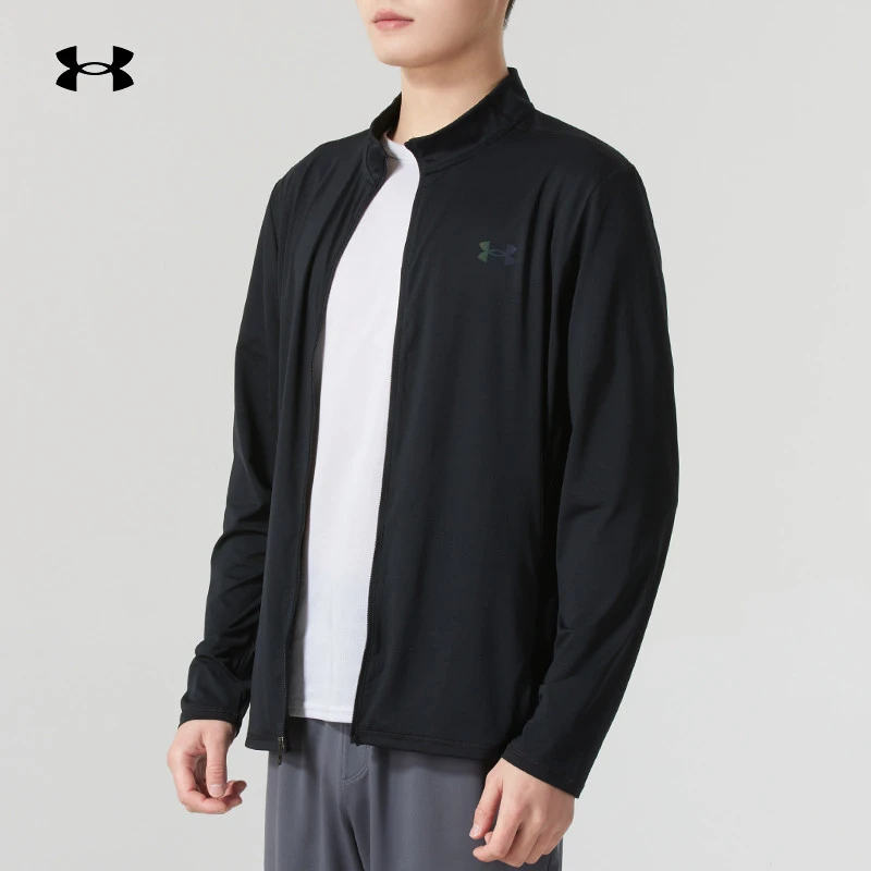 UA安德玛针织夹克男装2025新款休闲跑步运动服户外训练服1390051