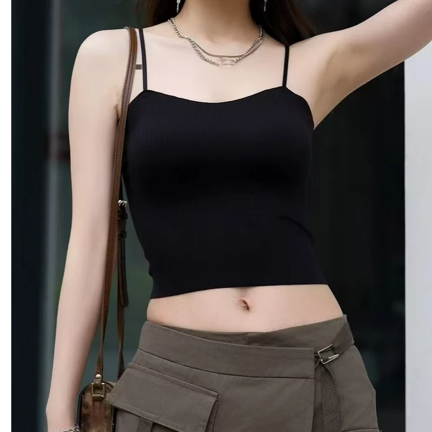 吊带小背心女内搭打底外穿一体带胸垫上衣百搭