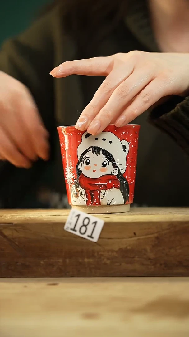 【闪购商品】瓷片新品！设计师款手绘/咖啡杯 羽川