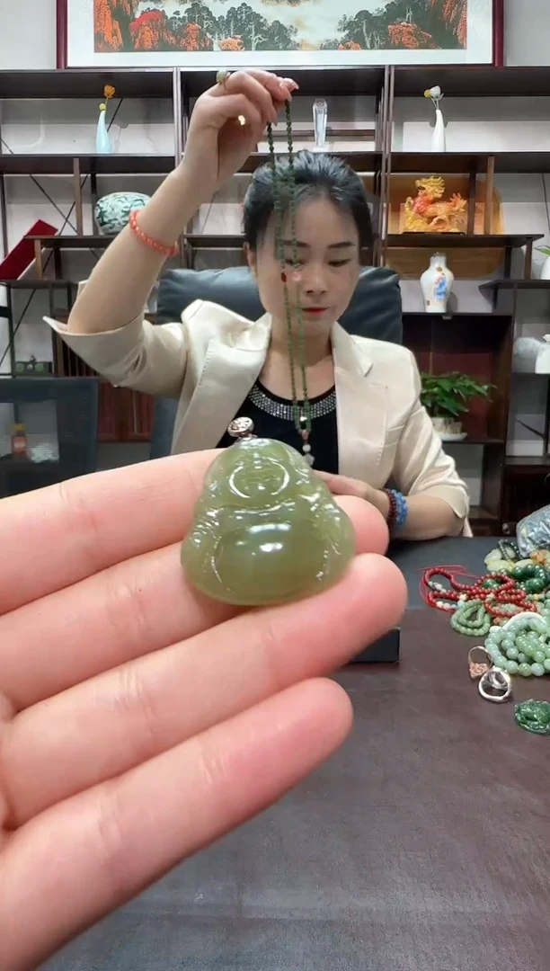 颈饰银S925镶嵌和田玉