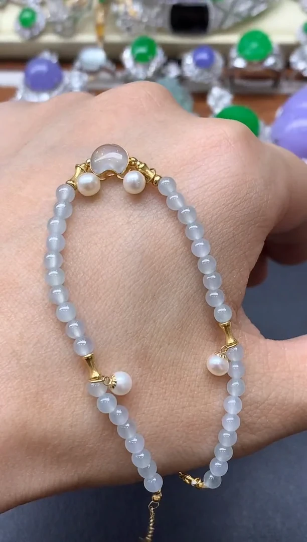 18K金镶嵌手链翡翠182-中国好珍宝