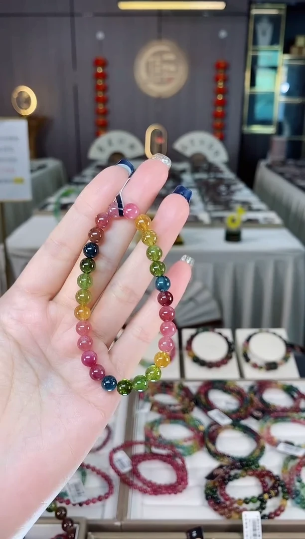 未镶嵌老矿碧玺单圈手串6mm+碧玺dan多样性发货一条