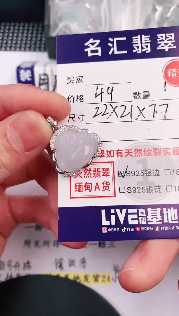 翡翠银S925镶嵌颈饰·
