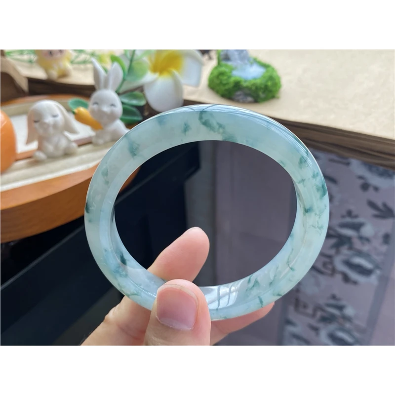 天然翡翠801批冰飘花果冻镯6265号57.7-11.8-8.3天然翡翠手镯