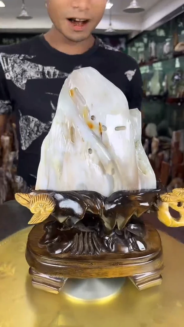 未镶嵌珠宝奇石硅化玉缅甸天然树化玉摆件