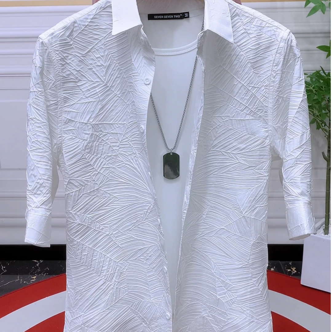 夏季气质潮流衬衫百搭青春流行中袖衬衣333