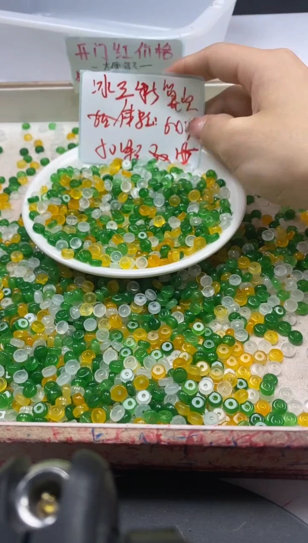 【闪购商品】玛瑙/玉髓颈饰未镶嵌w1158冰三彩算盘6*3mm*50颗