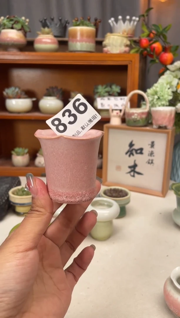 瓷片836微瑕知木小芳花盆编号