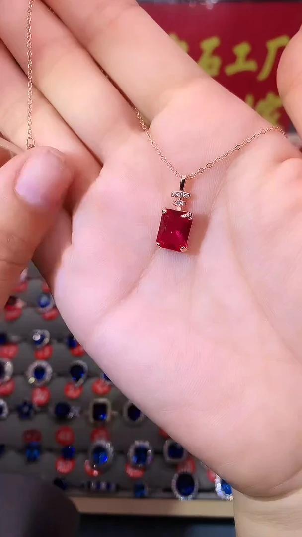 【闪购商品】红宝石吊坠(赠链)银S925镶嵌111111