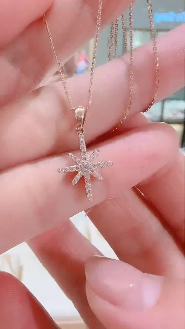 套链18K金镶嵌合成立方氧化锆18K金套链