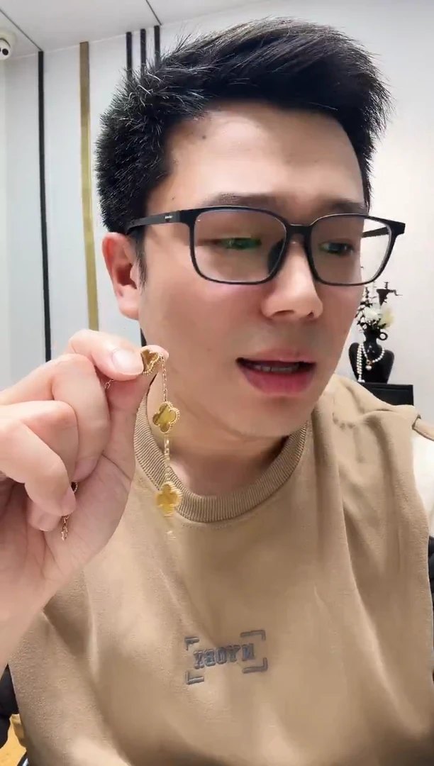 18K金镶嵌手链木变石（虎睛石）大*佳黄色k黄，五花手链