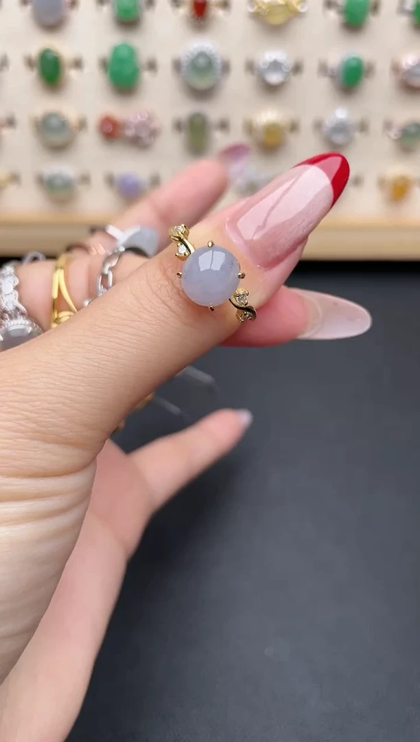 【闪购商品】翡翠戒指银S925镶嵌一物一证一礼盒