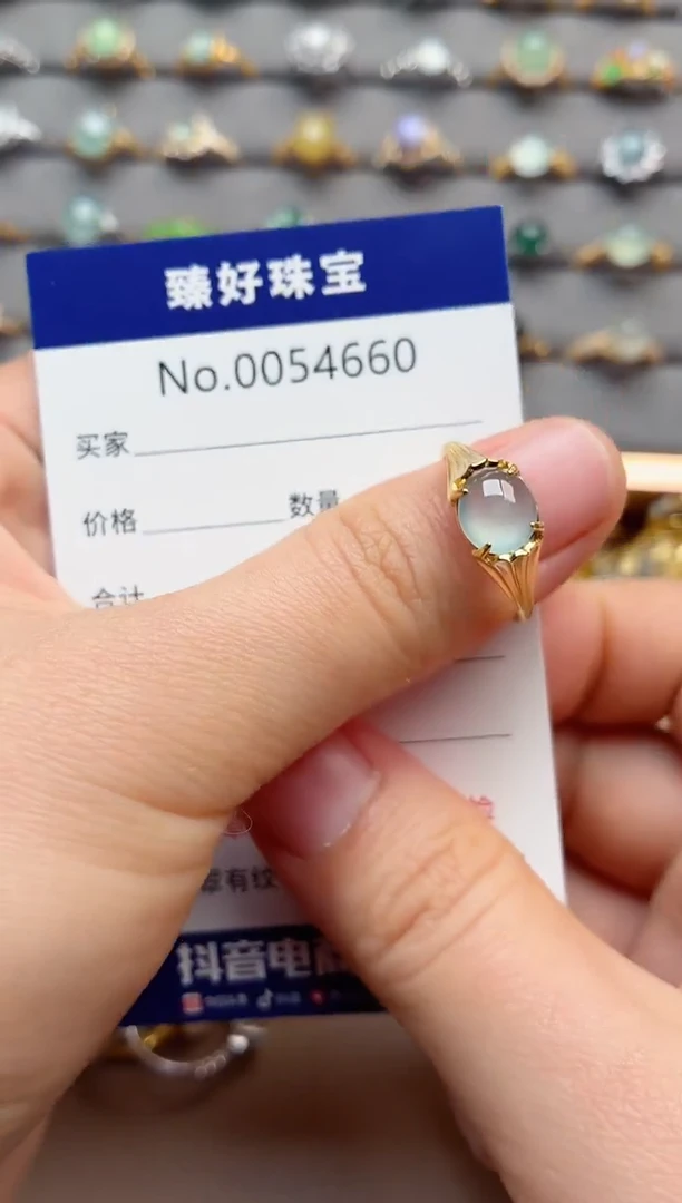 银S925镶嵌戒指翡翠1