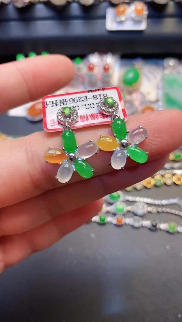 银S925镶嵌戒指翡翠天然