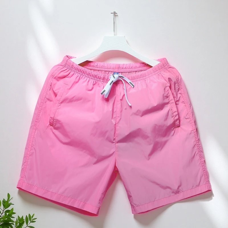 新款四分裤男款轻薄透气低腰夏季速干沙滩裤可下水运动粉色短裤男
