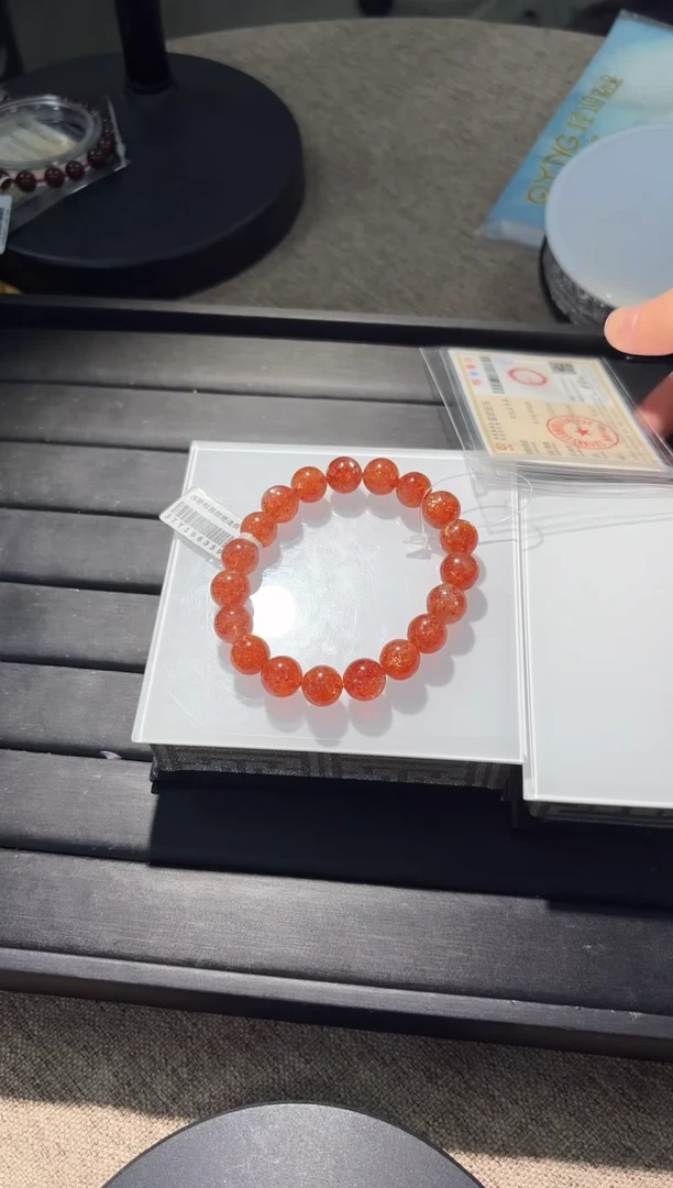 未镶嵌手链日光石芳*10mm金太阳手链单圈